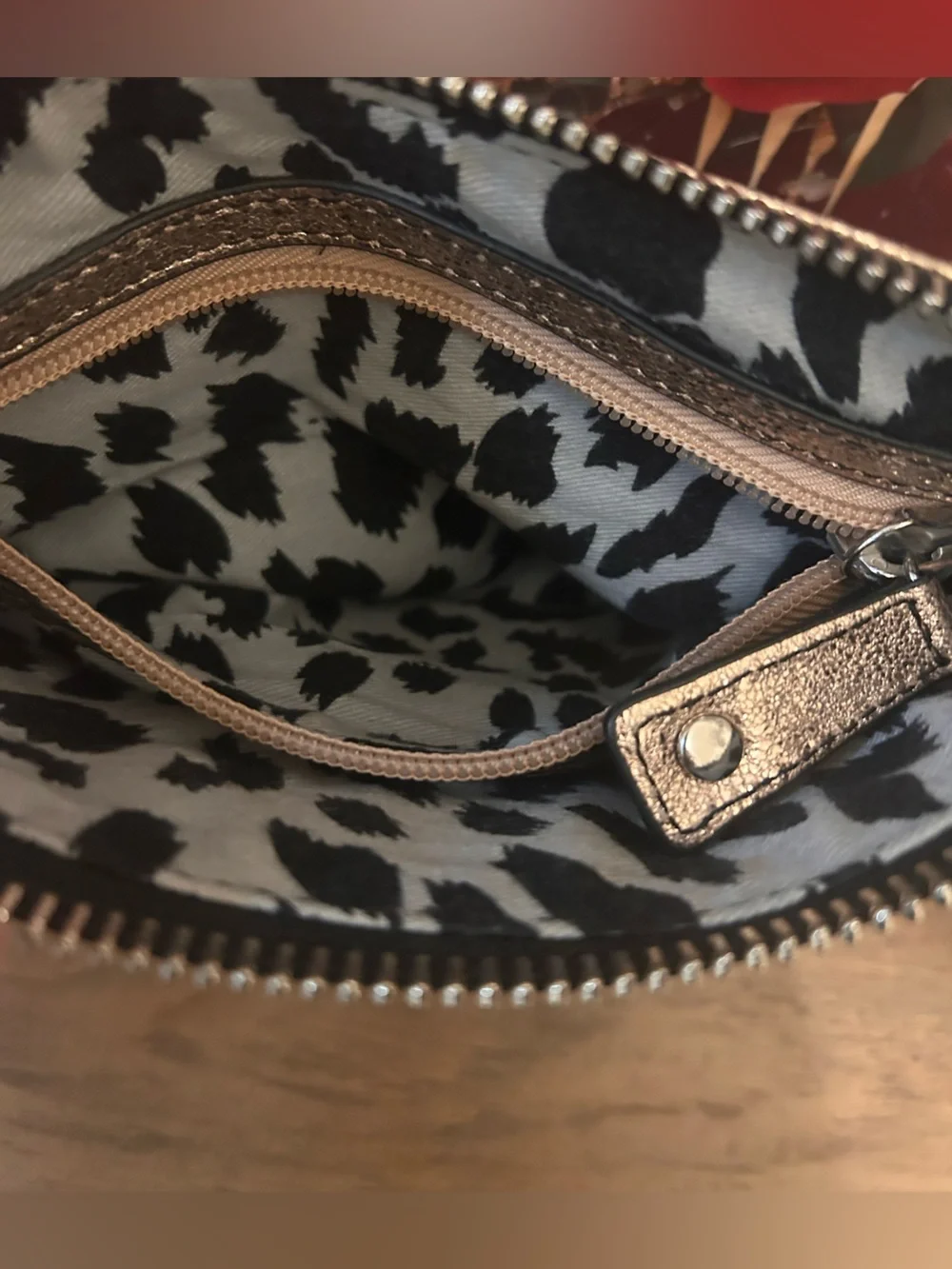 Betsey Johnson Metallic Rose Gold Wristlet Clutch